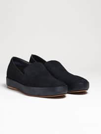Hand Sewn Slipper Suede Marine