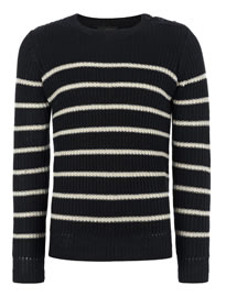 A.p.c. Navy And White Striped Linen Jumper