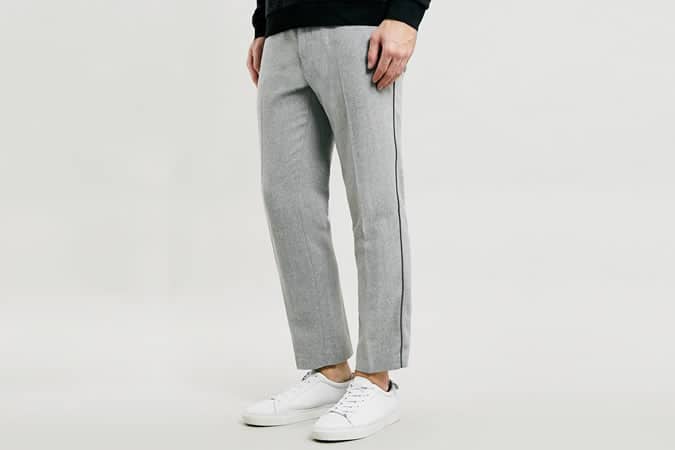 Lux Grey Ankle Grazer Suit Trousers