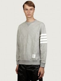 Thom Browne Men?s Grey Star Quilted Crewneck Sweatshirt