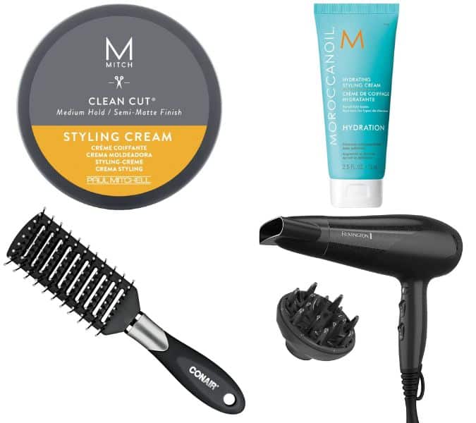 styling products for a modern curtain hairstyle