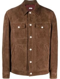 Brunello Cucinelli button-up suede jacket