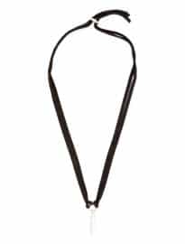 OAMC feather-pendant leather necklace