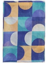 Paul Stuart Cotton & Linen Abstract Print Scarf