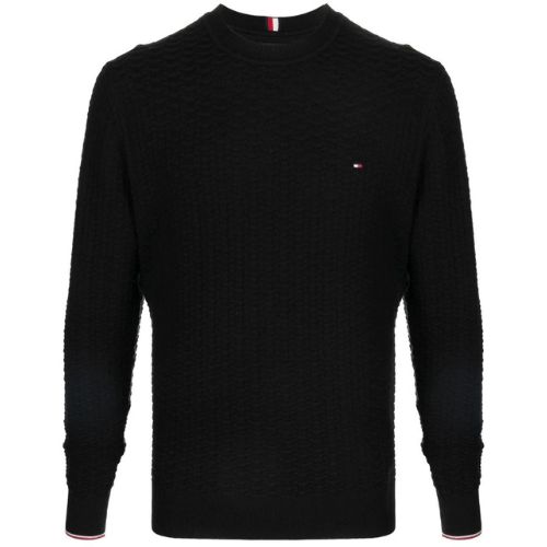 COLOUR-BLOCK CABLE-KNIT JUMPER
