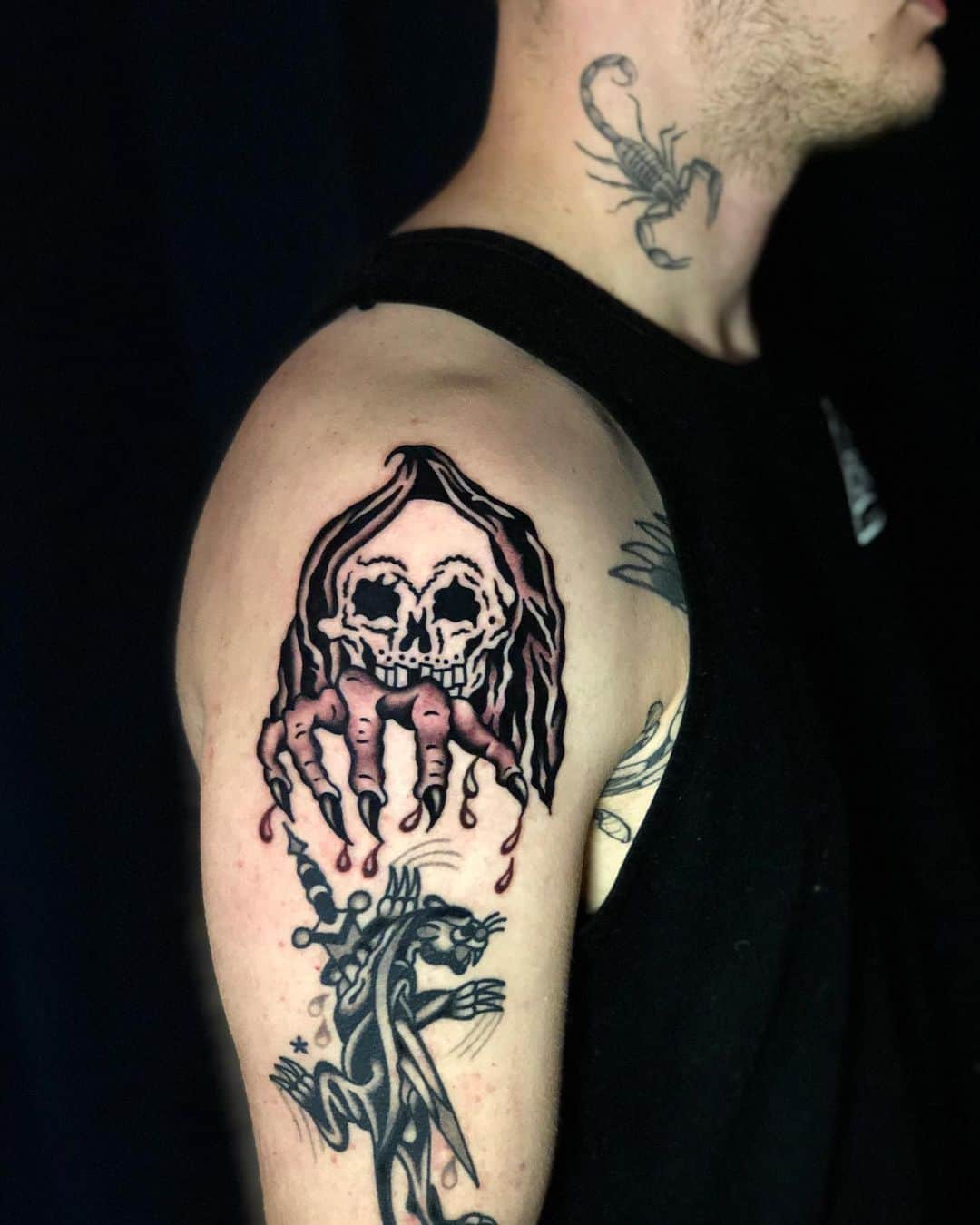 realistic grim reaper tattoo