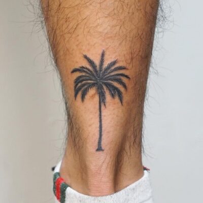 Ankle Palm Tree Tattoo