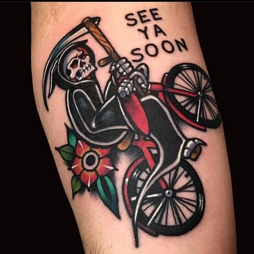 Cartoon Grim Reaper Tattoo