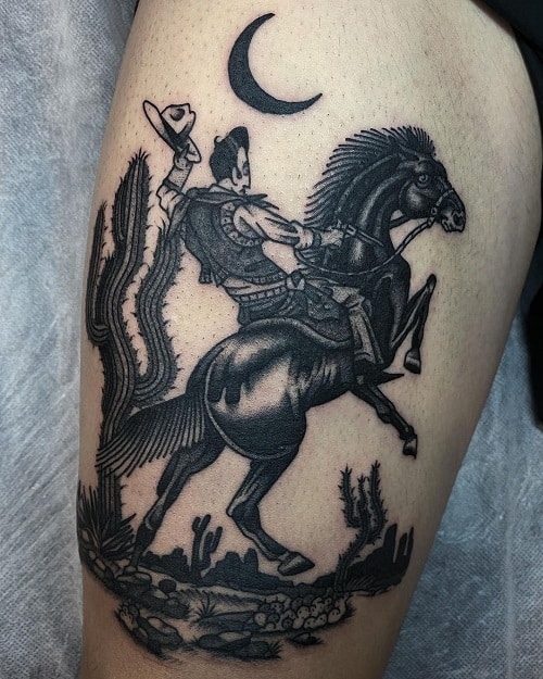 Cowboy on Horse Tattoo