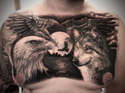 Eagle wolf tattoo