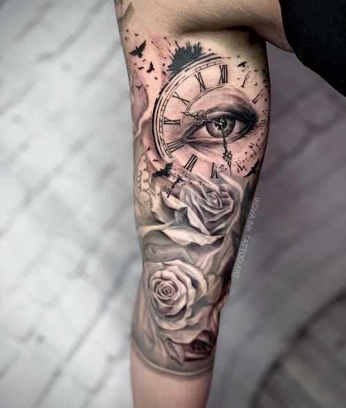 Eye Clock Tattoo