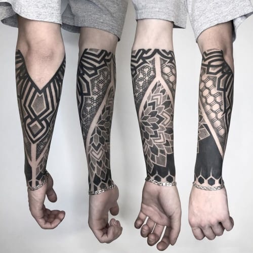 Forearm geometric tattoo
