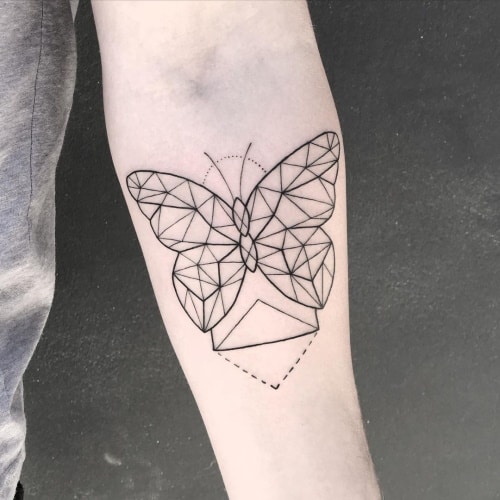 Geometric butterfly tattoo
