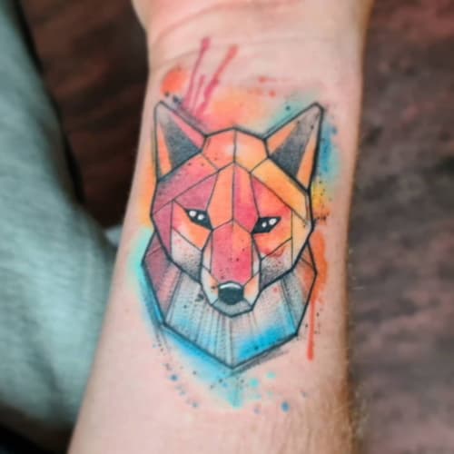 Geometric fox tattoo