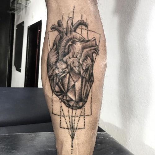 Geometric heart tattoo