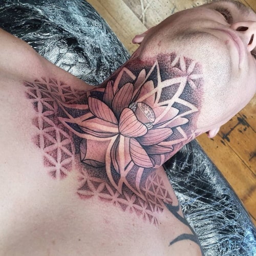 Geometric lotus tattoo
