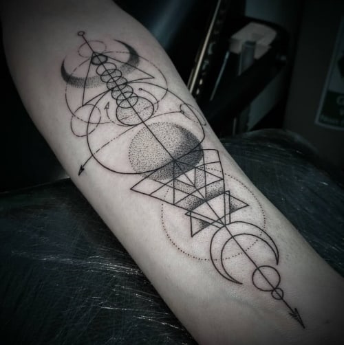 Geometric shapes tattoo