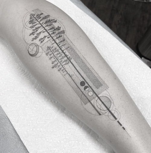 Geometric tree tattoo