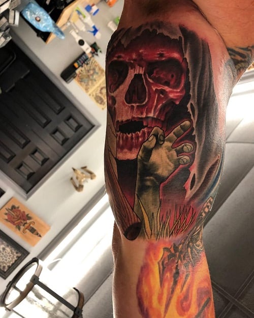 Grim Reaper Arm Tattoo