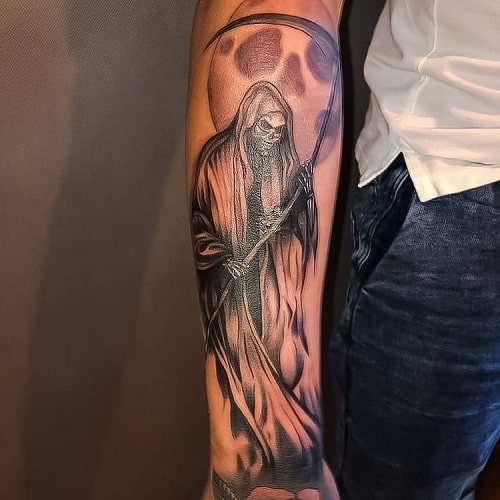 Grim Reaper Forearm Tattoo