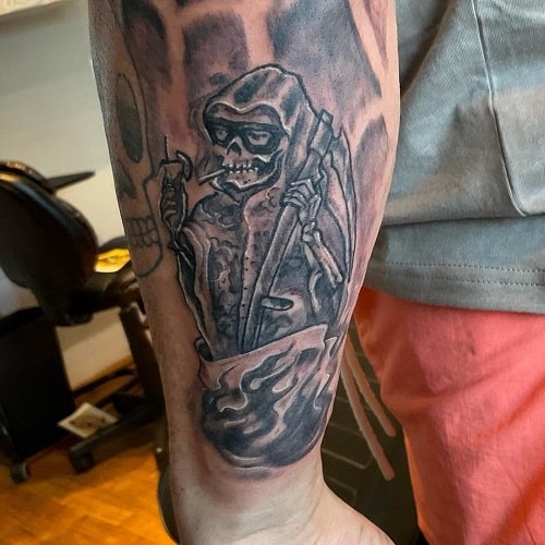 Grim Reaper Smoking Tattoo