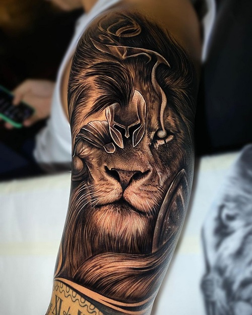 Share 74+ shoulder lion tattoo ideas best