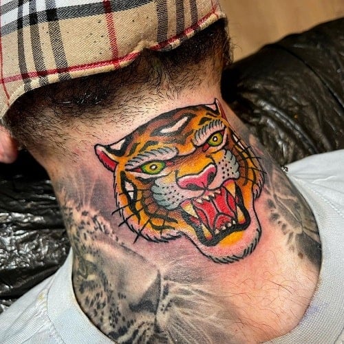 Tiger Neck Tattoo