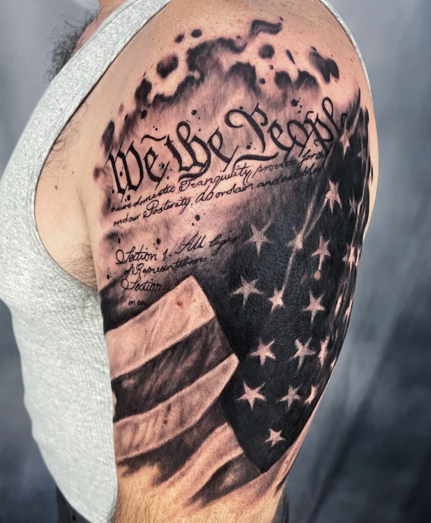 American Flag Arm Tattoo