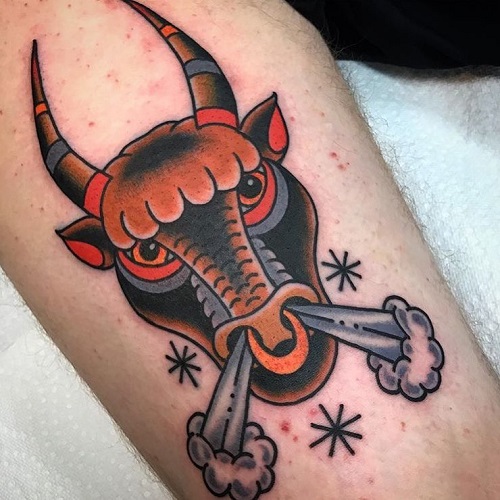 Angry Bull Tattoo