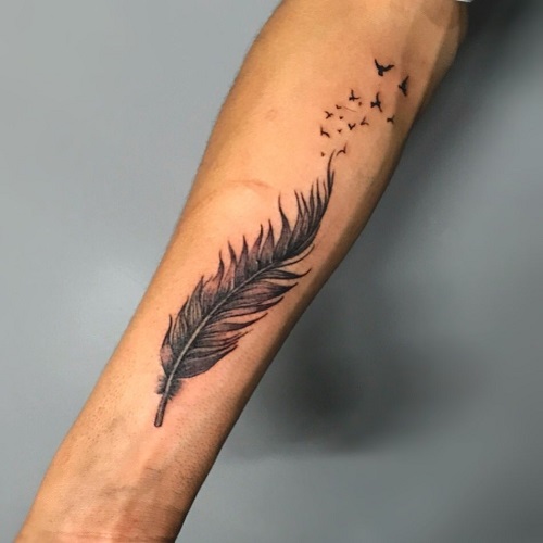 Heart Feather Tattoo Design — LuckyFish, Inc. and Tattoo Santa Barbara