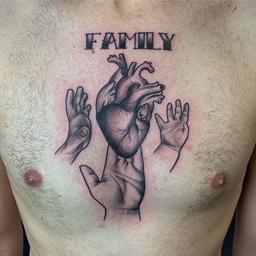 Family Chest Tattoo