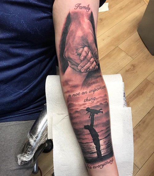 Family Tattoo with Quotes
