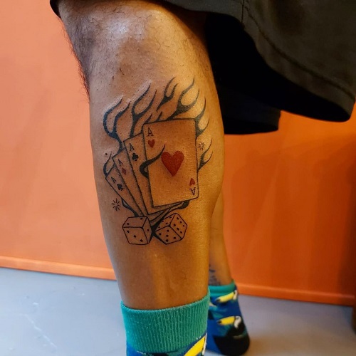 Flaming Ace Tattoo