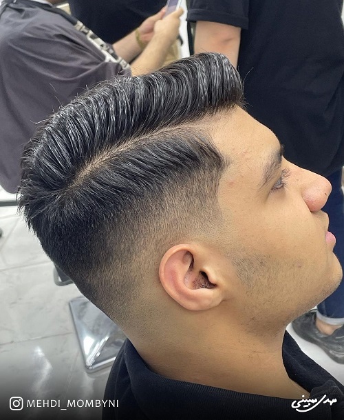 Hard Part Haircut with Low Fade