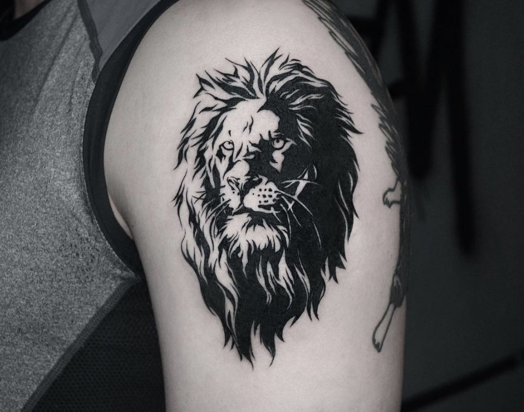 Outline Lion Tattoo
