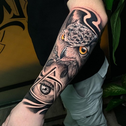 Owl Sleeve Tattoo