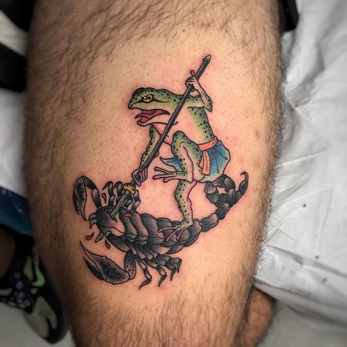 Scorpion and Frog Tattoo