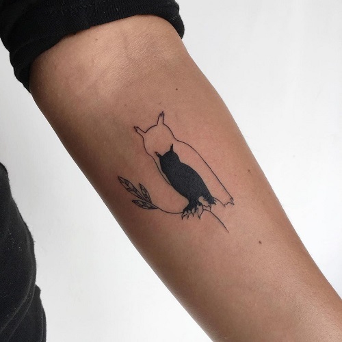 Simple Owl Tattoo