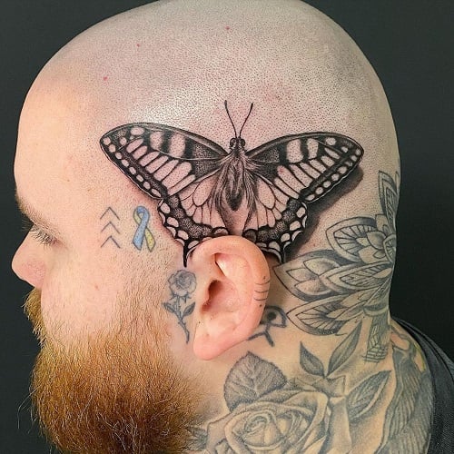 Stick and Poke Butterfly Tattoo