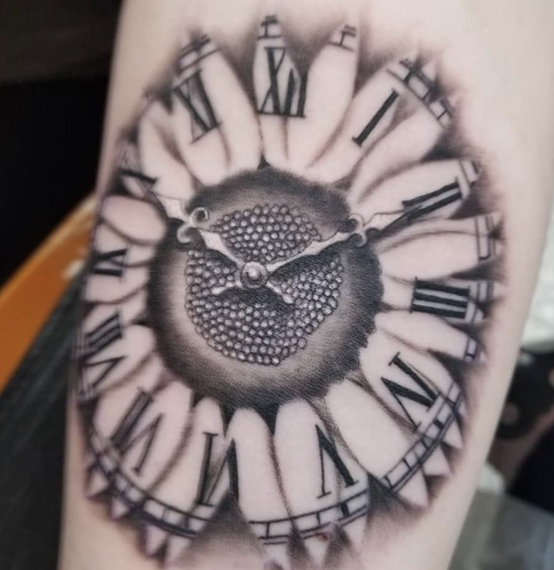 Sunflower Clock Tattoo