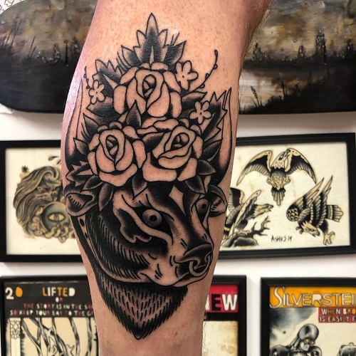 Taurus Flower Tattoo