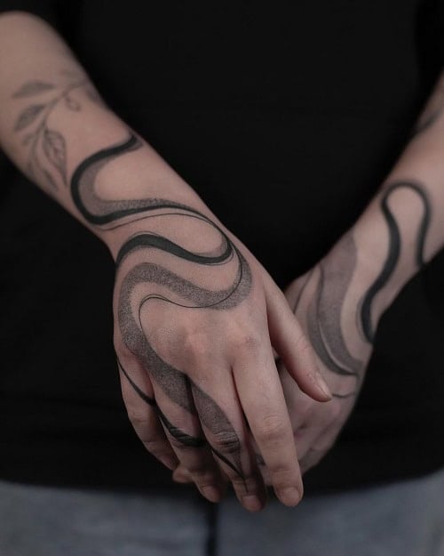 Abstract Hand Tattoo