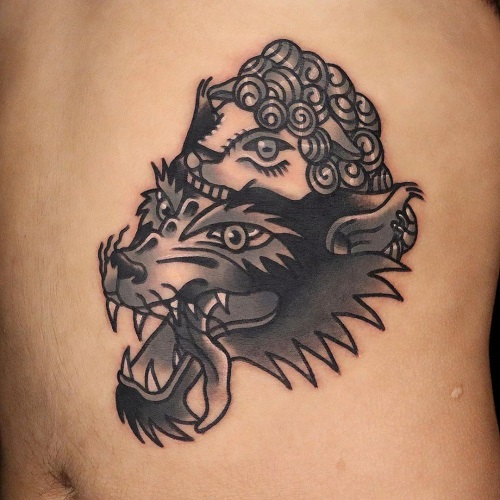 American Traditional Tattoo Black and Grey