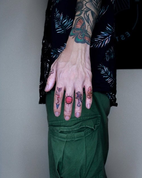 Arrow Finger Tattoo