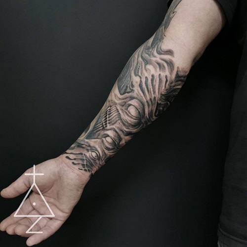 Biomechanical Half Sleeve Tattoo