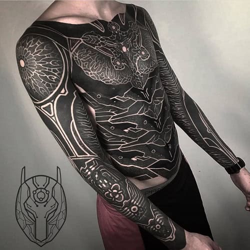Biomechanical Torso Tattoo