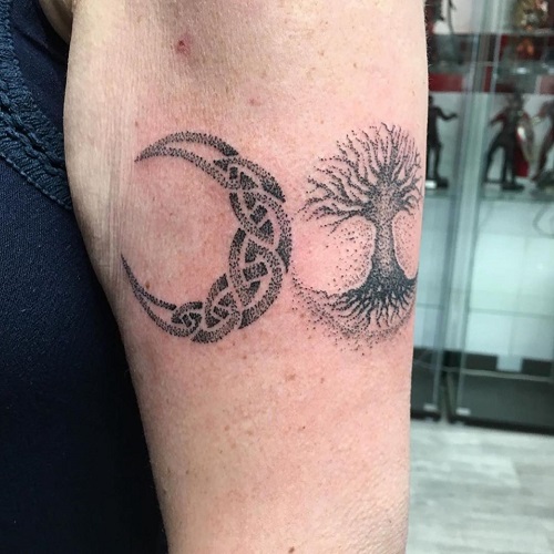 Celtic Moon Tattoo
