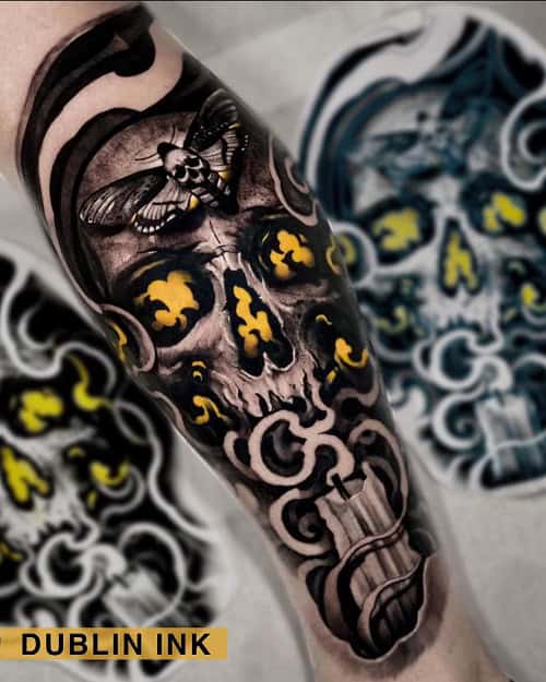 Flaming Skull Tattoo