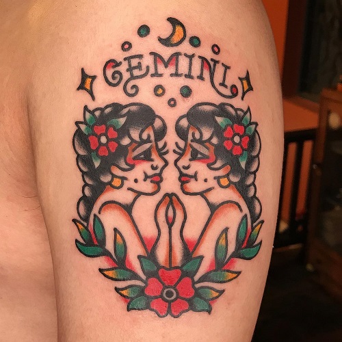 Gemini Flower Tattoo