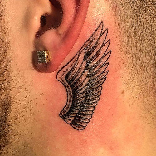 Tatuagem simples de asas de anjo